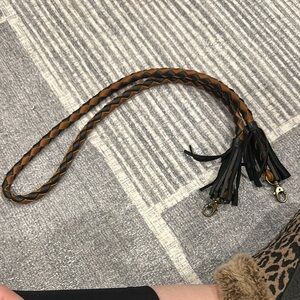Braided Leather Strap with Tassels